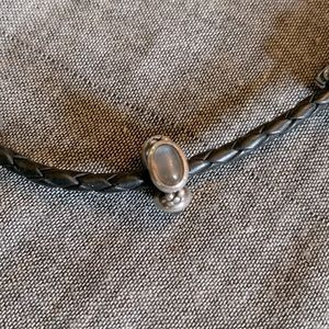 Pandora retired gray moonstone triplet spacer SS